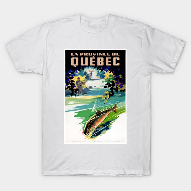 Vintage Travel Poster Canada La Province de Quebec T-Shirt by vintagetreasure